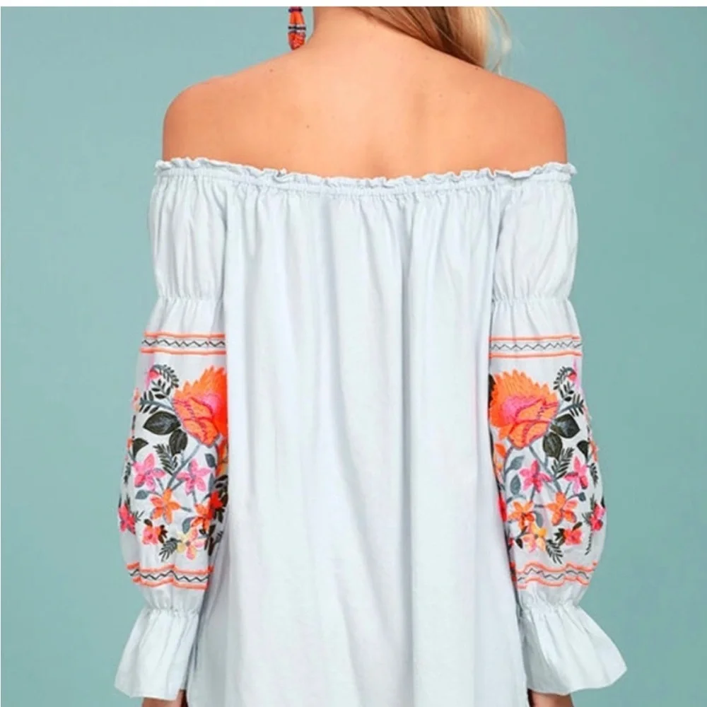 Free people fleur du jour embroidered dress sz xs - Picture 3 of 11